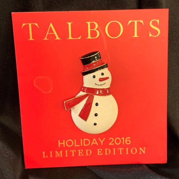 NWT RETIRED Limited Edition Talbots Holiday Snowman Pin/Pendant - Picture 2 of 2